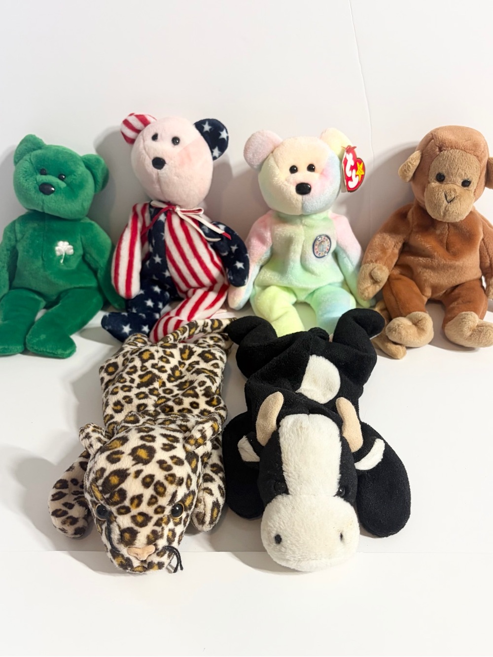 Ty Multi Plush Collection - Green, Red/Blue, Pastel, Brown, Leopard, Black/White